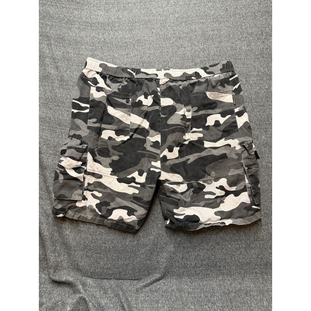 Mens Camo Cargo Shorts Grayscale Camouflage Elastic Waist Cotton 5XL Streetwear - Picture 6 of 7